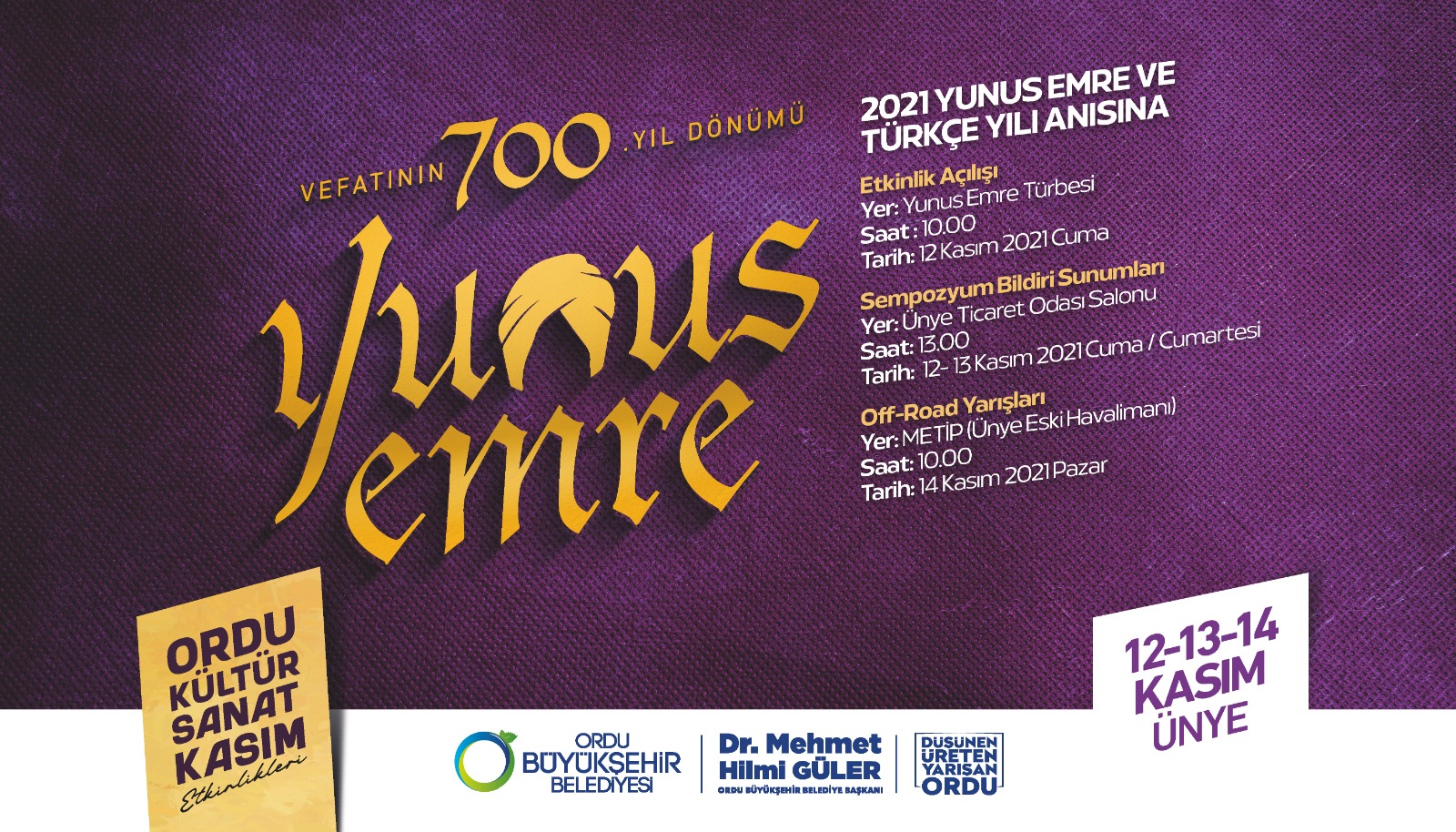 ORDU’DA “YUNUS EMRE VE TÜRKÇE YILI” ETKİNLİKLERİ