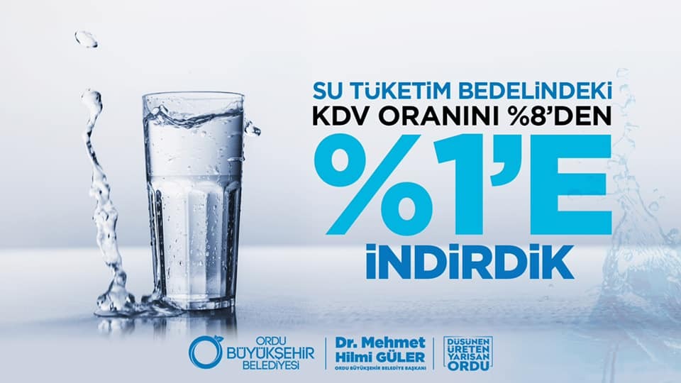 BÜYÜKŞEHİR'DEN ORDULULARA İNDİRİMLİ SU!